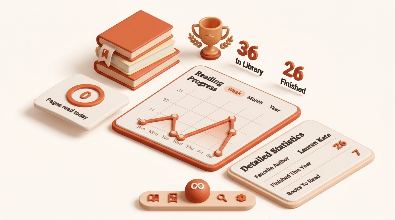 Reading Stats and Goals Illustration