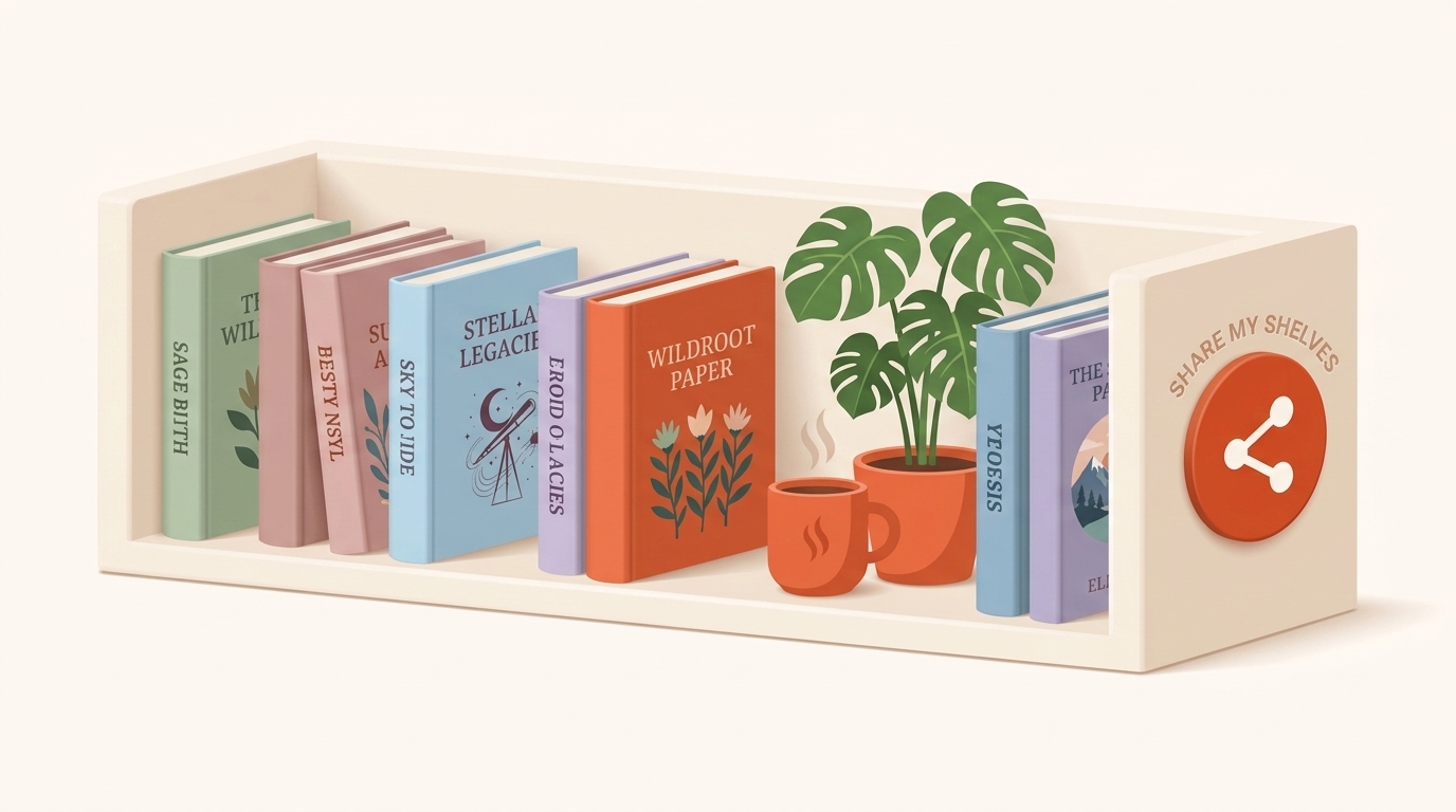 Aesthetic Virtual Shelves Illustration