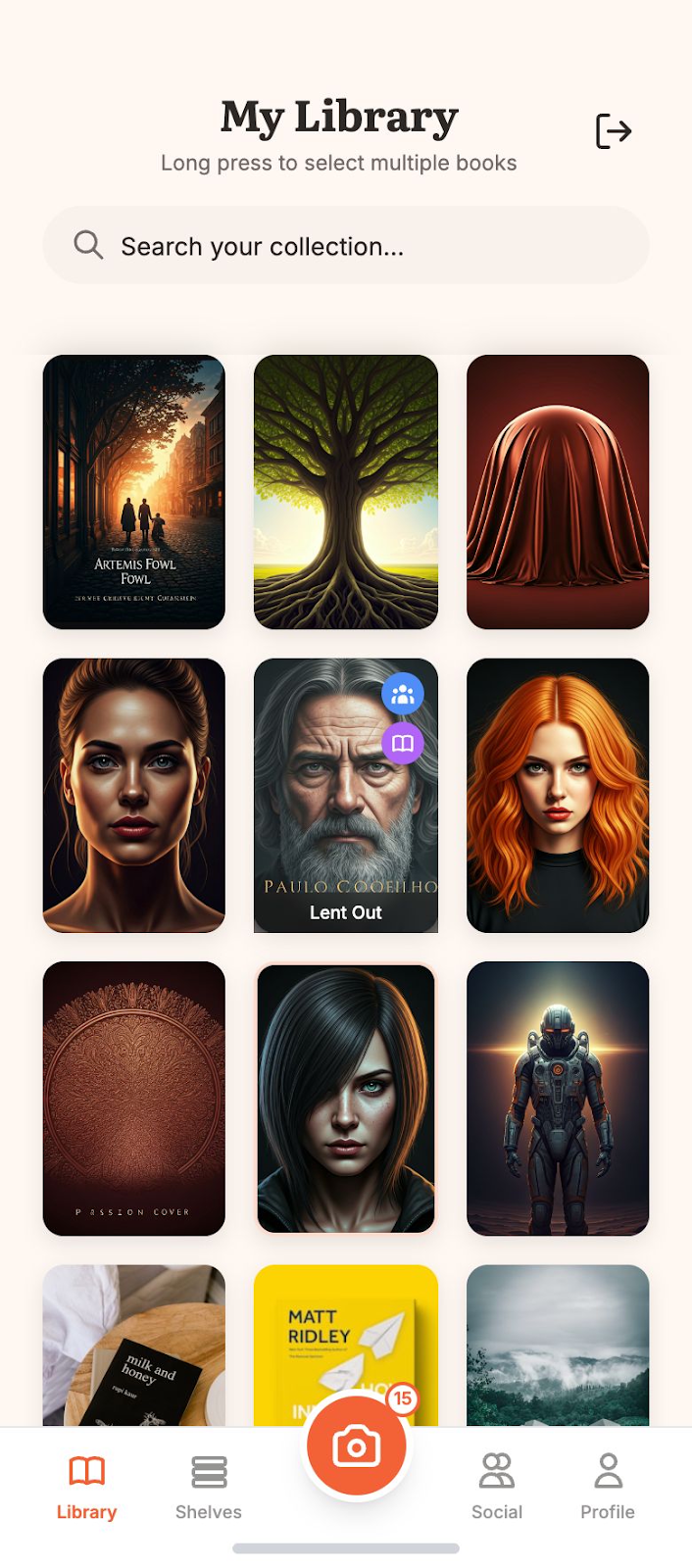 My Home Library Main Library Screen