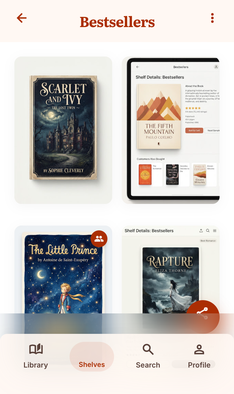 Shareable Bookshelf Views
